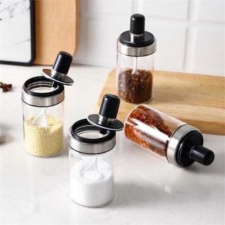 COMBO 5 LỌ ĐỰng GIA VỊ THỦY TINH CÓ KÈM MUỖNG CTB663 - BECHIP