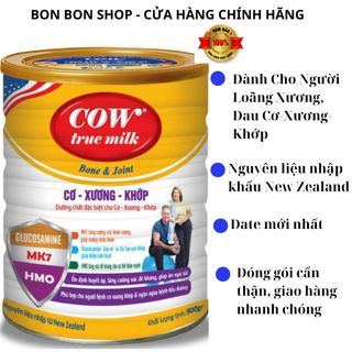 Sữa Bột Cow True Milk Cơ-Xương- Khớp 900g - Dành Cho Người Loãng Xương, Đau Cơ-Xương-Khớp