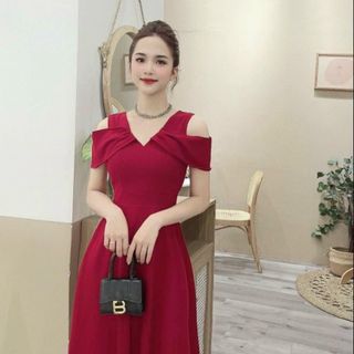 Đầm xòe hở vai sang trọng hàng thiết kế