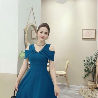 Đầm xòe hở vai sang trọng hàng thiết kế