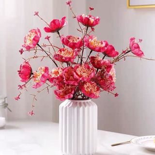 Hoa Trà Gạo Cổ 60cm Đủ Màu - Hoa Giả Trang Trí Phòng Khách Hoa Trà Xốp Decor Hoa Lụa Trang Trí - Trang Trí Tết 2024