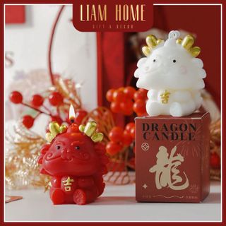 [Kèm Hộp] Nến Thơm Tạo Hình Con Rồng Liam Home Phát Tài - Phát Lộc Tết Nguyên Đán 2024, Nến Rồng Đỏ Trang Trí Tết
