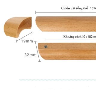 Tay Nắm Ngăn Kéo Gỗ Cửa Tủ Bằng Gỗ Tự Nhiên Vát Cạnh Móc G-03