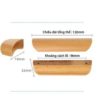 Tay Nắm Ngăn Kéo Gỗ Cửa Tủ Bằng Gỗ Tự Nhiên Vát Cạnh Móc G-03