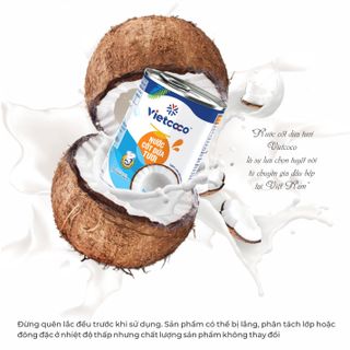 Nước cốt dừa tươi Premium Organic VIETCOCO - Lon nhãn giấy 400ml