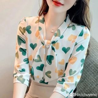 Áo sơ mi nữ tay lỡ áo thiết kế Quảng Châu (mã5)