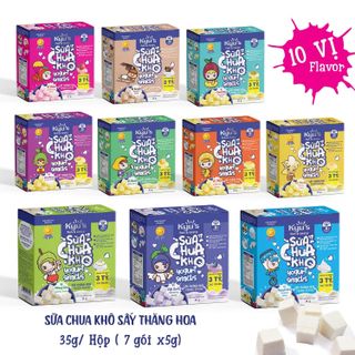 [ 10vị ] Sữa chua khô Kyu's 35G: Mãng Cầu, Việt Quất, Mít, Xoài - Hỗ trợ tiêu hóa, ngừa biếng ăn