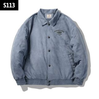 Áo khoác nam, Áo khoác da lộn lót dù bomber kiểu cổ bẻ (Mã S103)