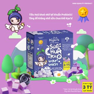 [ 10vị ] Sữa chua khô Kyu's 35G: Mãng Cầu, Việt Quất, Mít, Xoài - Hỗ trợ tiêu hóa, ngừa biếng ăn