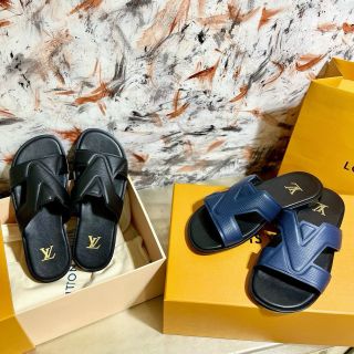 Dép Da "L V" Nam Hàng Siêu Cấp Like Authentic 1.1