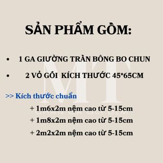 BỘ GA VÀ 2 VỎ GỐI TRẦN BÔNG COTTON ĐŨI XƠ ĐẬU NÀNH LOẠI 1 DÀY ĐẸP MÊ LY CTB668 - BECHIP