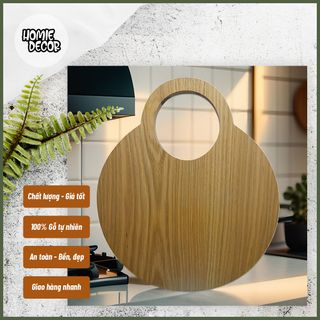 Thớt gỗ trang trí Homie Décor KT01-Kích thước 32 x 27cm - Thiết kế hiện đại, an toàn cho sức khỏe, kháng khuẩn chống mốc