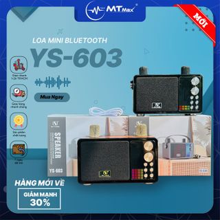 Loa Bluetooth Mini YS-603, Công Suất 40W, Nhỏ Gọn, Âm Thanh Cực Hay, Bass Căng, Đi Kèm 2 Micro Karaoke Thay Đổi Giọng Nói, Bảo Hành 6 Tháng giá sỉ