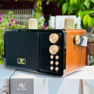 Loa Bluetooth Mini YS-603, Công Suất 40W, Nhỏ Gọn, Âm Thanh Cực Hay, Bass Căng, Đi Kèm 2 Micro Karaoke Thay Đổi Giọng Nói, Bảo Hành 6 Tháng