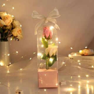 HỘP ĐỰNG HOA MÀU HỒNG MIKA KÍNH LẮP RÁP (8x28)cm