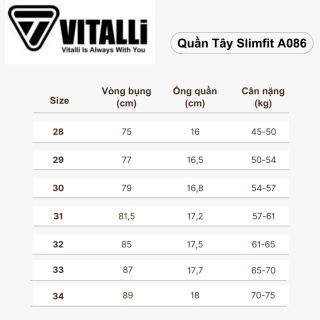 Quần Tây dáng trẻ Slimfit mã A086