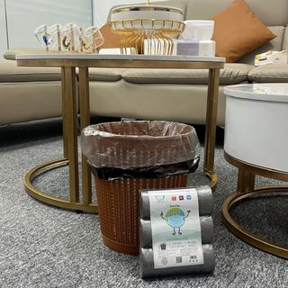 Túi đựng rác tự phân hủy màu xám có dây Top Gia bịch 3 cuộn