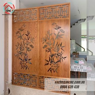15 Mẫu vách ngăn phòng khách và bếp bằng gỗ sang trọng