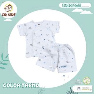 Bộ Quần Áo Cộc Tay Trắng Cho Bé - Vải 100% Cotton Tự Nhiên - CQ
