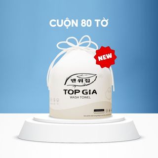 Khăn lau mặt đa năng dùng 1 lần Top Gia túi cuộn 80 tờ