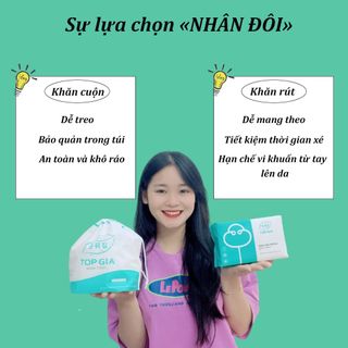 Khăn lau mặt đa năng dùng 1 lần Top Gia túi cuộn 80 tờ