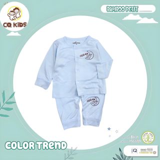 Bộ Quần Áo Sơ Sinh Dài Tay Thông Hơi Cài Giữa CQ Baby