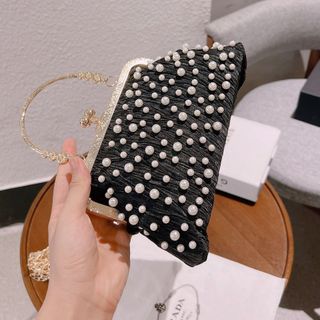 Túi xách quảng châu Túi Đi Tiệc Lụa Đính Ngọc - 09B5460  (Chuyên sỉ túi xách sll, balo, ví, thắt lưng, túi Laptop)