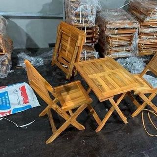 Bàn ghế gỗ cafe gấp gọn ( hàng chuẩn , dày đẹp )