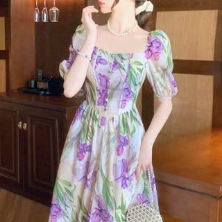 ĐẦM XÒE HOA LY TAY PHỒNG TƠ THÊU - DT1797