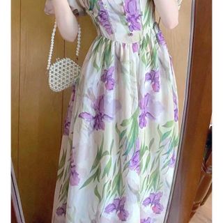 ĐẦM XÒE HOA LY TAY PHỒNG TƠ THÊU - DT1797