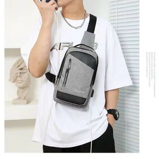 TÚI ĐEO CHÉO, ĐEO NGỰC NAM NỮ VẢI CANVAS CHỐNG NƯỚC, CHỐNG TRỘM TÍCH HỢP CỔNG SẠC WH608 - WINNIE HOUSE