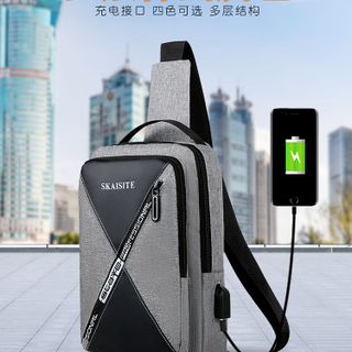 TÚI ĐEO CHÉO, ĐEO NGỰC NAM NỮ VẢI CANVAS CHỐNG NƯỚC, CHỐNG TRỘM TÍCH HỢP CỔNG SẠC WH610 - WINNIE HOUSE