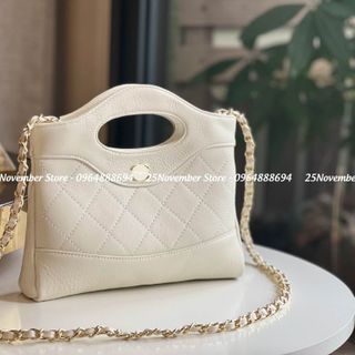 𝐓𝐔́𝐈 𝐗𝐀́𝐂𝐇  Nữ Cao Cấp 𝟐𝟒𝐂 𝐌𝐈𝐍𝐈 𝟑𝟏 𝐁𝐀𝐆 Màu Trắng