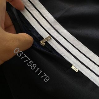 Quần thể dục thể thao co dãn nam nữ vải đen sọc trắng