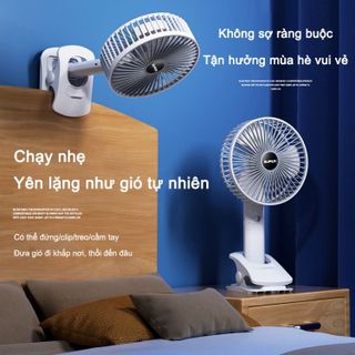 Quạt Kẹp Bàn Sạc Pin Tích Điện Super, Quạt Tích Điện Để Bàn Tiện Dụng