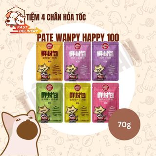 Thức ăn ướt Pate Wanpy Happy 100 nội địa Trung cho mèo các vị - Tiệm 4 chân hỏa tốc - Yantai Wanpy giá sỉ