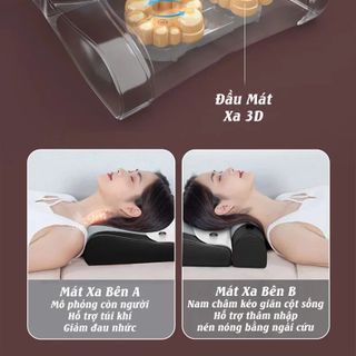 Gối Massage Hồng Ngoại Kèm Túi Khí RULAX RL04, Chất liệu Da Pu Cao Cấp | BH 12 tháng |