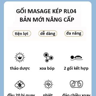Gối Massage Hồng Ngoại Kèm Túi Khí RULAX RL04, Chất liệu Da Pu Cao Cấp | BH 12 tháng |