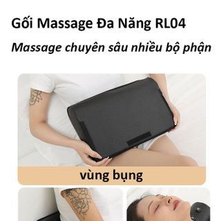 Gối Massage Hồng Ngoại Kèm Túi Khí RULAX RL04, Chất liệu Da Pu Cao Cấp | BH 12 tháng |
