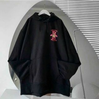 Áo hoodie in gấu dâu LOTSO 2 màu đen, hồng