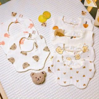 Sét 3 Yếm Tròn Muslin Ogannic Zeloo Cao Cấp