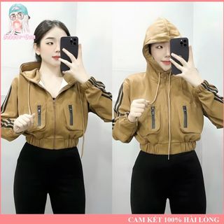 Áo Khoác Sọc Tay Thun 2 Da Túi Hộp Khoá Kéo 6 Túi Dưới 60KG BUBBLE GUM