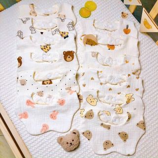 Sét 3 Yếm Tròn Muslin Ogannic Zeloo Cao Cấp
