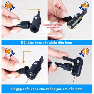 Bơm bóng mini cầm tay (tặng kim bơm) bơm bóng đá,bóng rổ