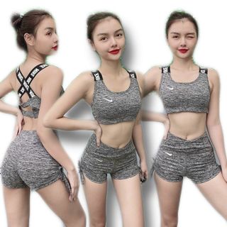 Bộ quần áo tập gym yoga nữ,có mút ngực vải thoáng mát co dãn 4 chiều nâng mông đồ tập gym yoga nữ tôn dáng giá sỉ