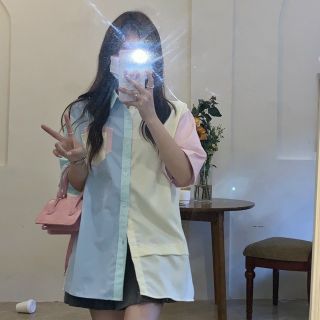 Áo sơ mi phối 7 màu hót trend