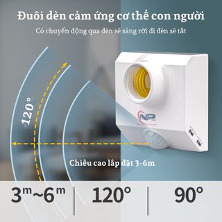 Đui đèn cảm biến chuyển động thông minh bằng hồng ngoại