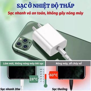 Bộ sạc nhanh 20W, sạc 60p lên 60-80% pin cho điện thoại 8-14prm, phụ kiện sạc nhanh ổn định máy BH 6 tháng