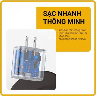 Bộ sạc nhanh 20W, sạc 60p lên 60-80% pin cho điện thoại 8-14prm, phụ kiện sạc nhanh ổn định máy BH 6 tháng