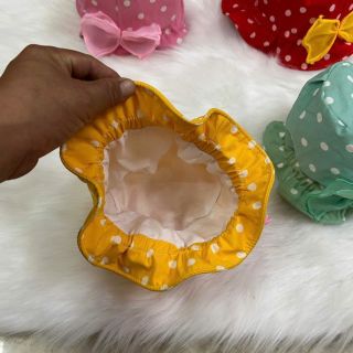 Mũ vành trẻ em chấm bi trắng có nơ NV